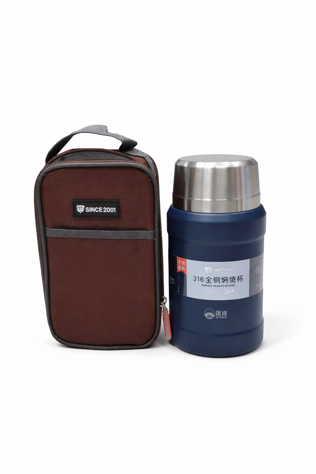 لانچ باکس ظرف غذا (DKADI) استوانه ای مدل (کره ای) دارای درب دوجداره بدون نشتی 800ML