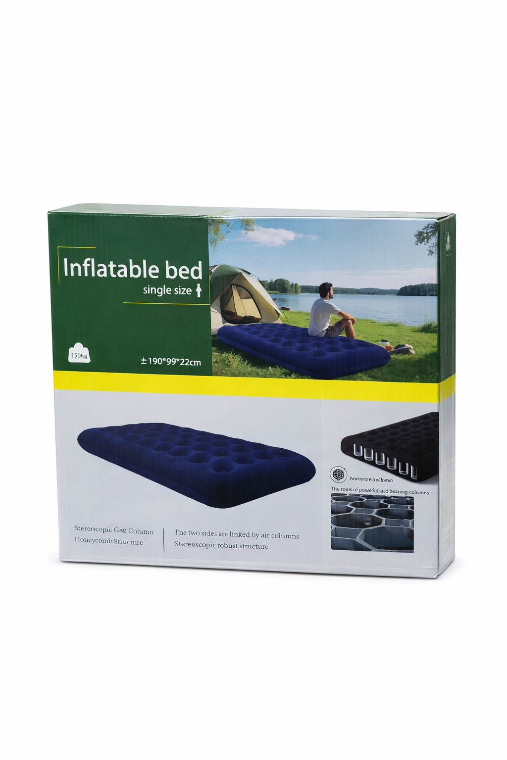 تشک بادی سفری و کمپینگ تک نفره سایز : 190X99X22CM ( 150کیلوگرم تحمل وزن )
